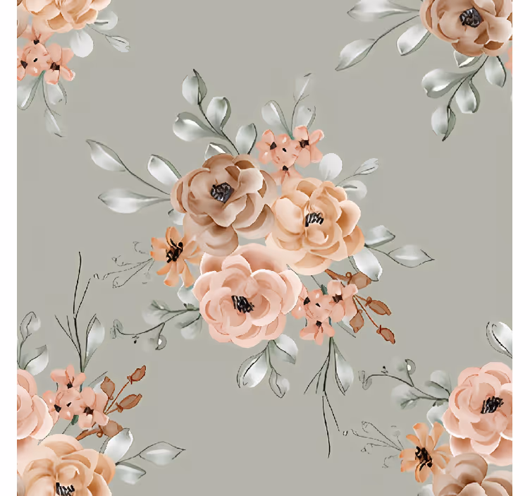 Rollo fenster esszimmer vintage rosen auf mintgrün - TenStickers