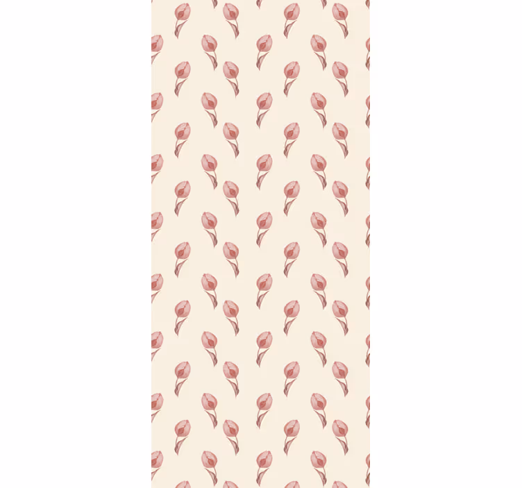 Rollo fenster esszimmer mit kleinen rosa tulpen - TenStickers