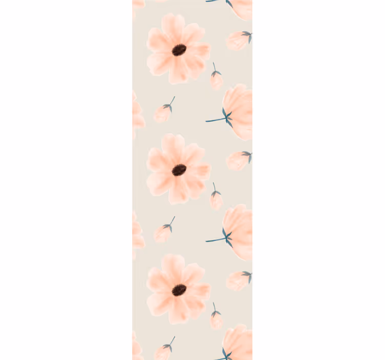Rollo fenster esszimmer mit großen blumen aquarellmuster - TenStickers