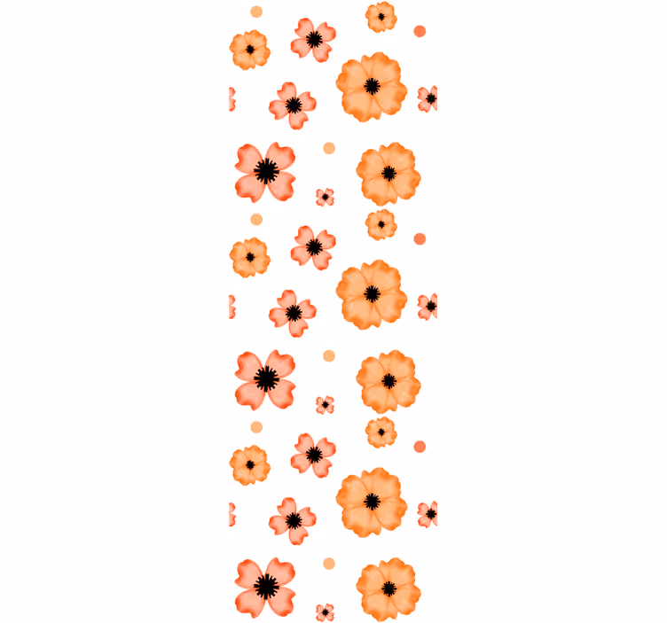 Rollo fenster esszimmer in orange-rosa aquarellmuster - TenStickers