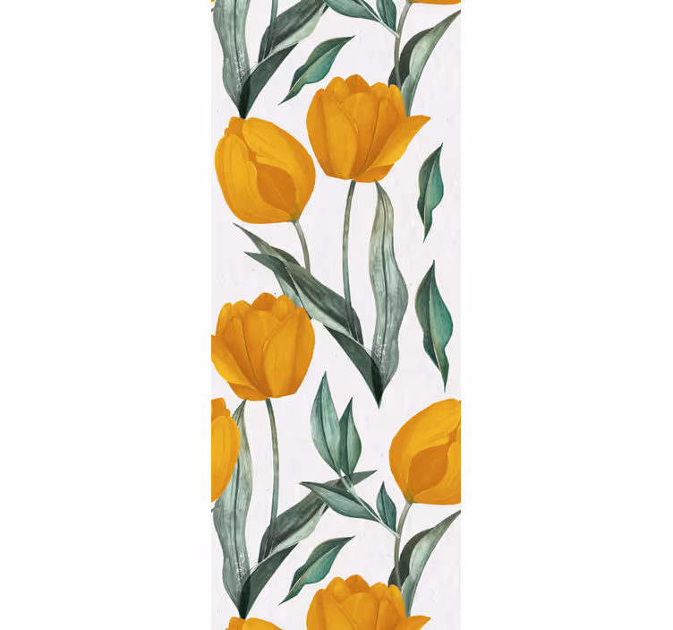 Rollo fenster esszimmer muster mit gelben tulpen - TenStickers