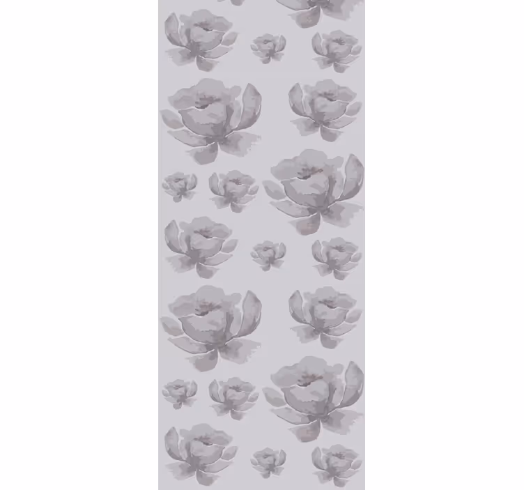 Rollo fenster esszimmer graues blumenmuster der 80er - TenStickers