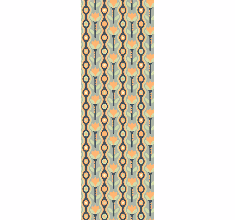 Rollo fenster esszimmer orange unregelmäßige blumen - TenStickers