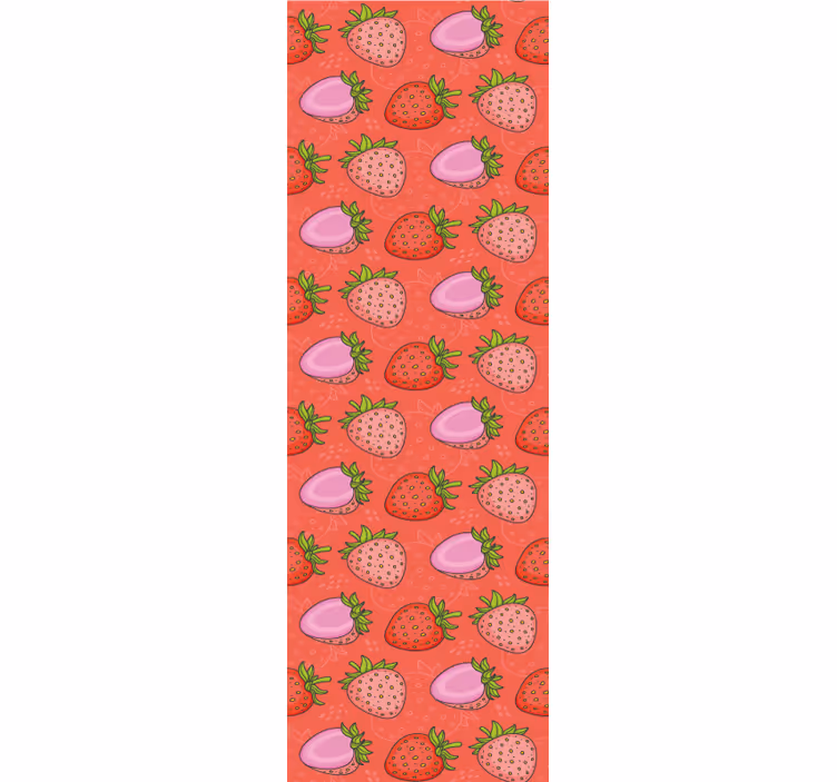 Rollo fenster esszimmer nahtlose rote und pinke erdbeeren - TenStickers
