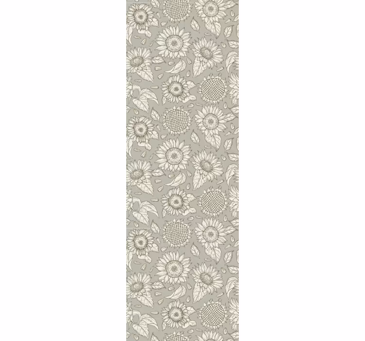 Rollo fenster esszimmer graue sonnenblumen - TenStickers