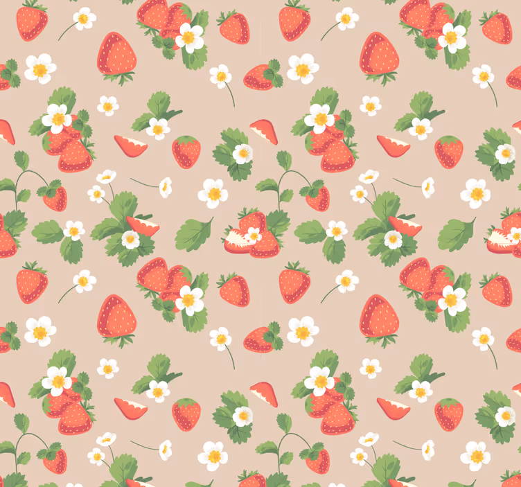 Rollo fenster esszimmer erdbeeren und blumen - TenStickers