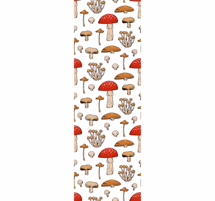 Rollo fenster esszimmer gelbe und rote pilze und blumen - TenStickers