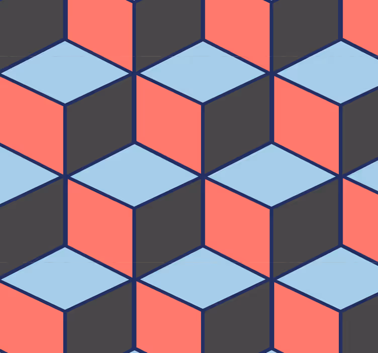 Rollo fenster esszimmer geometrische quadrate 3d - TenStickers