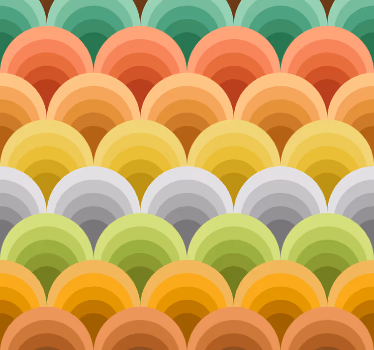 Rollo fenster esszimmer vintage mit orangefarbenen kreisen - TenStickers