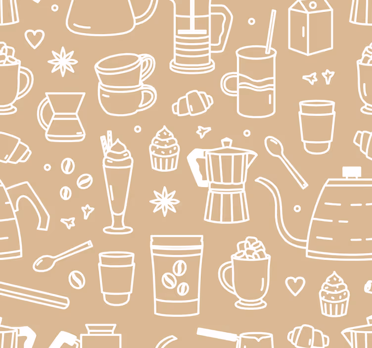 Rollo fenster esszimmer kaffeetassen und gläser muster - TenStickers