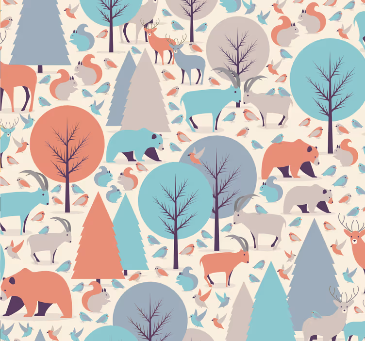 Rollo fenster kinderzimmer nordic waldszene - TenStickers
