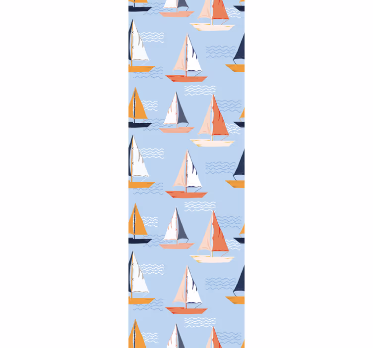 Rollo fenster kinderzimmer mit fröhlichem segelbootmuster - TenStickers
