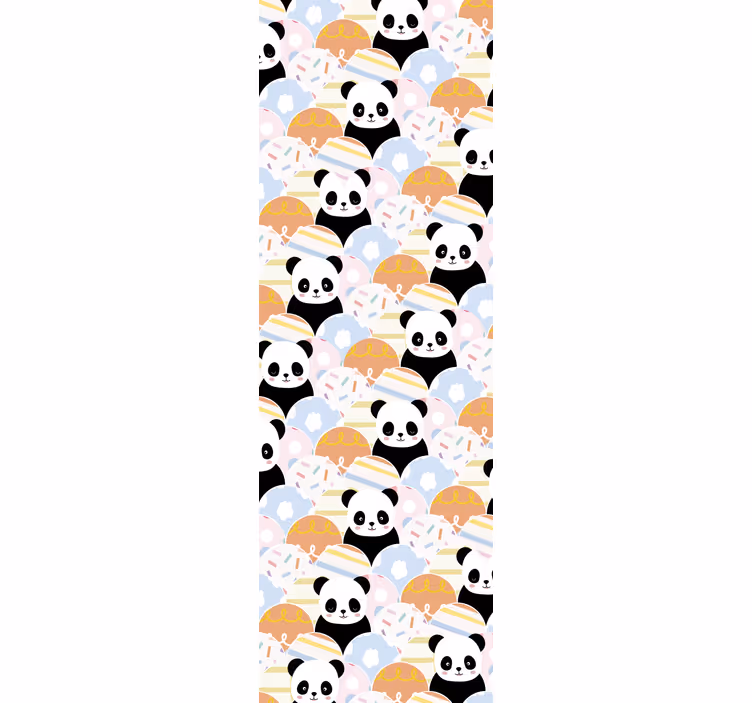 Rollo fenster kinderzimmer panda patchwork design - TenStickers