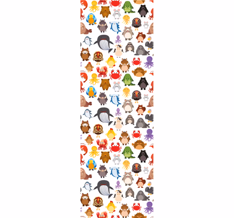 Rollo fenster kinderzimmer bunte wildtiere - TenStickers