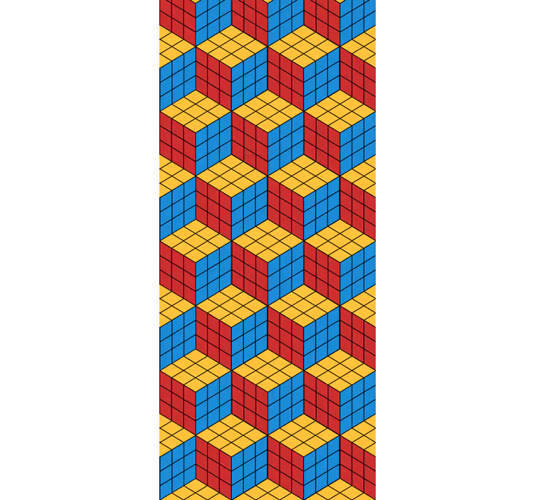 Rollo fenster kinderzimmer mit rubik würfel muster - TenStickers