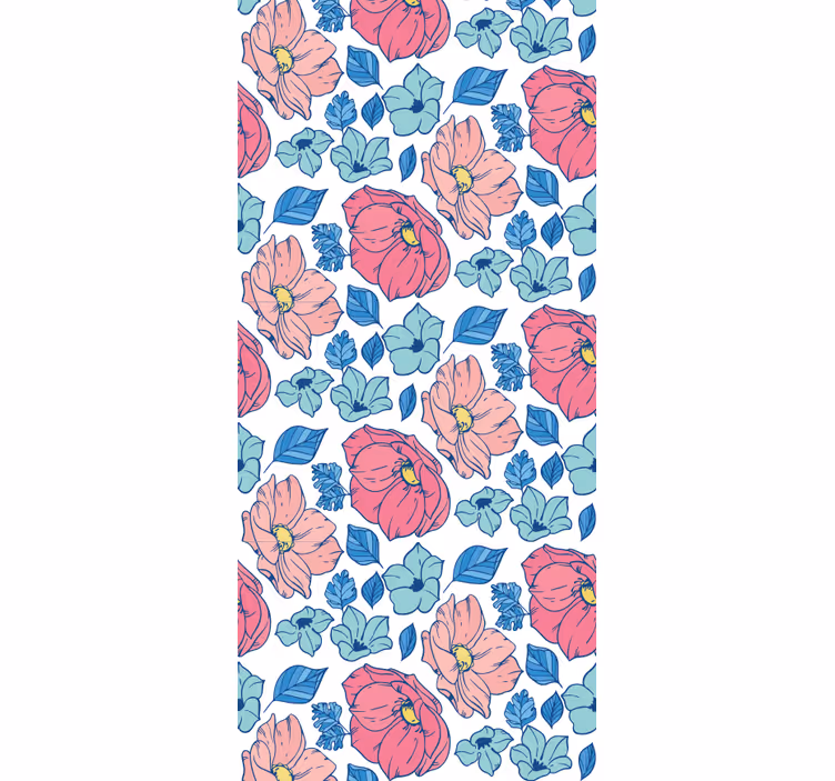 Rollo fenster kinderzimmer zarte rosa und blaue blumen - TenStickers