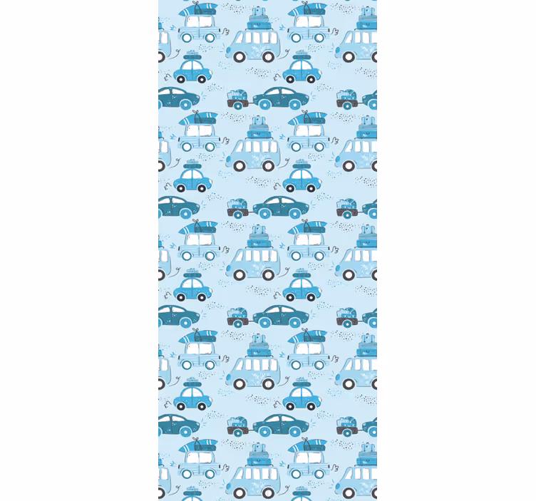 Rollo fenster kinderzimmer blaue stadtfahrzeuge nordisch - TenStickers