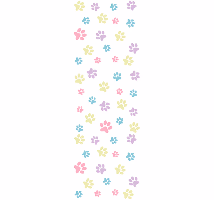 Rollo fenster kinderzimmer mit bunten hundepfoten - TenStickers