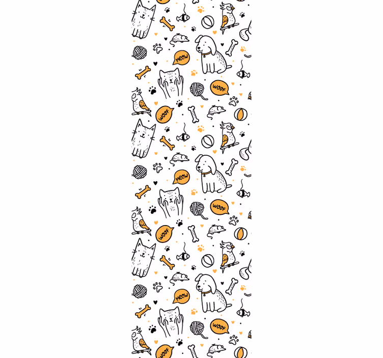 Rollo fenster kinderzimmer katzen und hunde doodle - TenStickers