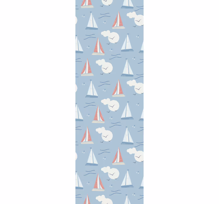 Rollo fenster kinderzimmer segelbootmuster auf wolken - TenStickers