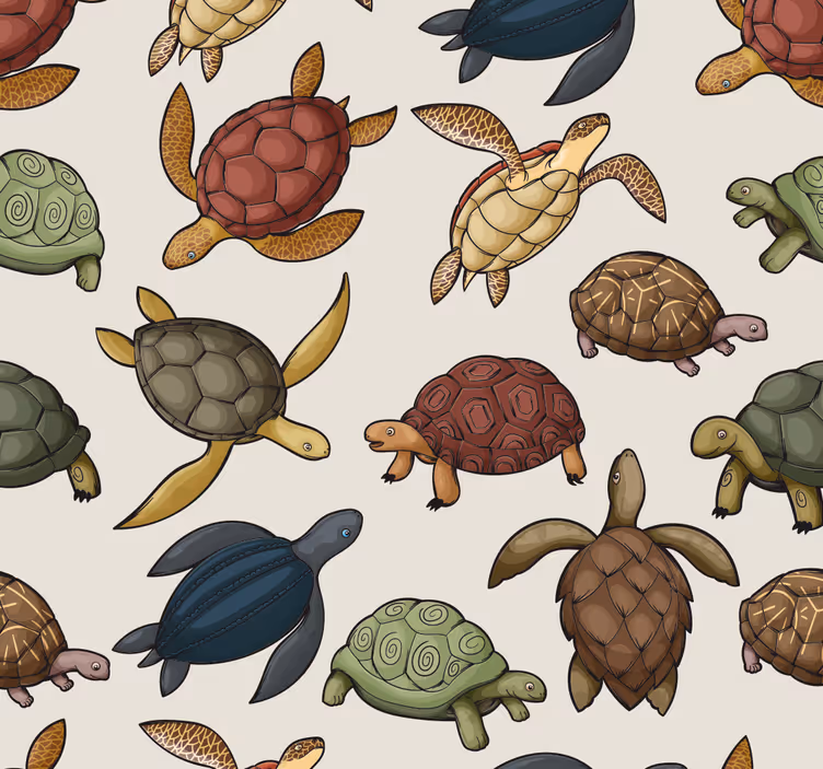 Rollo fenster kinderzimmer mit verschiedenen schildkröten - TenStickers