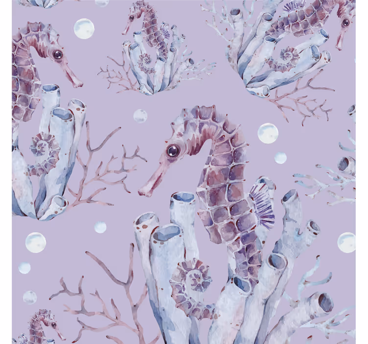 Rollo fenster kinderzimmer aquarell seepferdchen - TenStickers