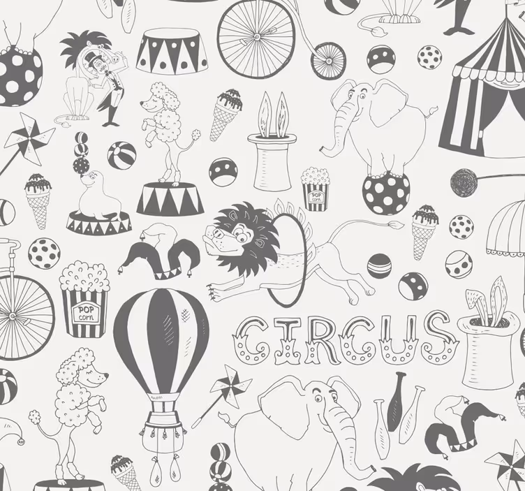 Rollo fenster kinderzimmer circus nordische farben - TenStickers