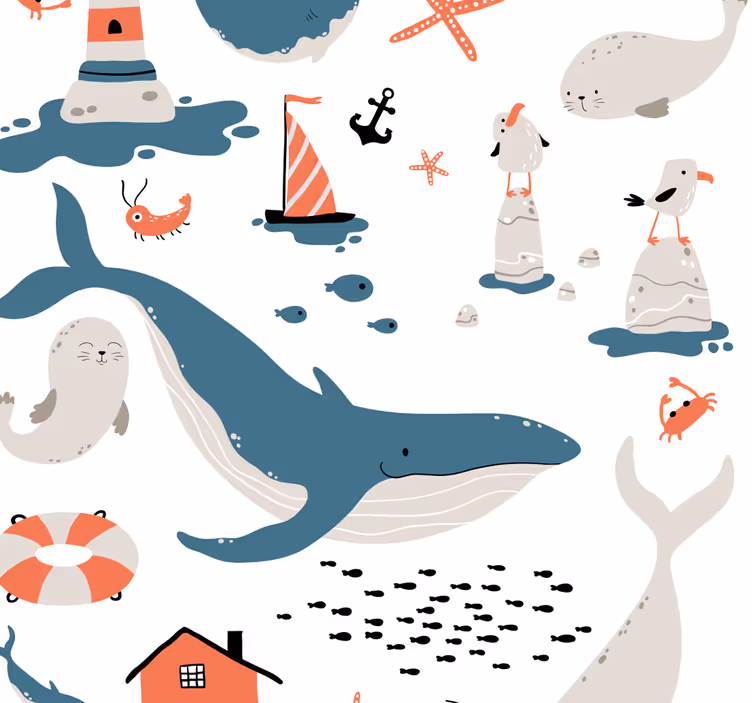 Rollo fenster kinderzimmer im meer - TenStickers