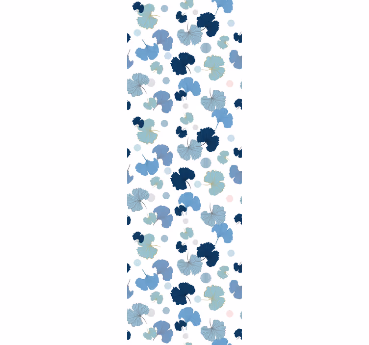 Rollo fenster home office blaues ginkgo blatt - TenStickers