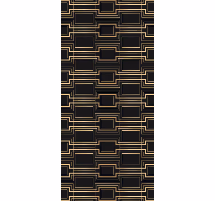 Rollo fenster home office mit goldenen rahmenmuster - TenStickers