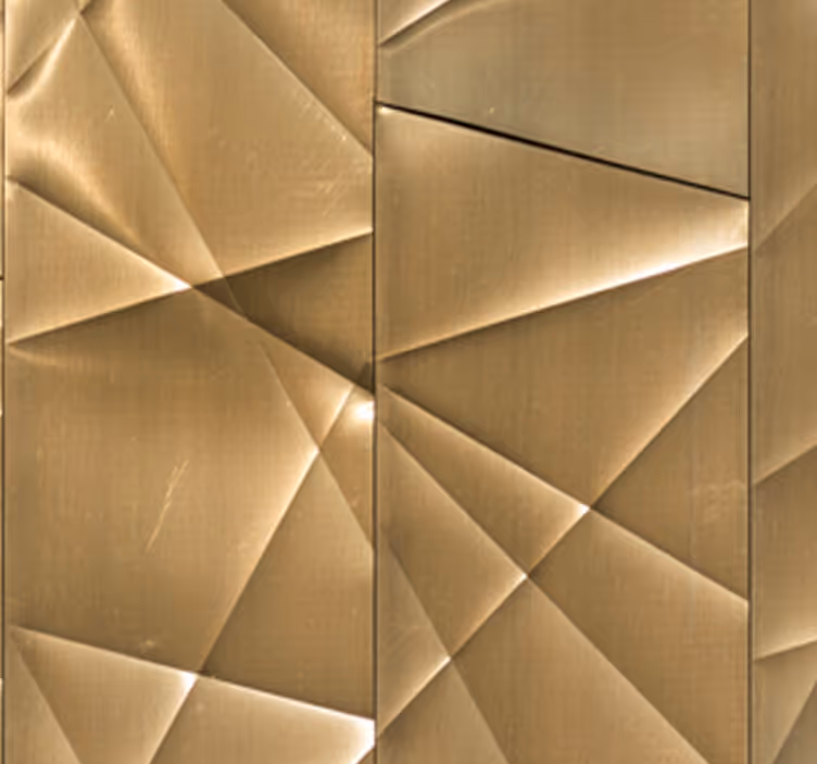 Rollo fenster home office mit 3d gold polygon textur - TenStickers