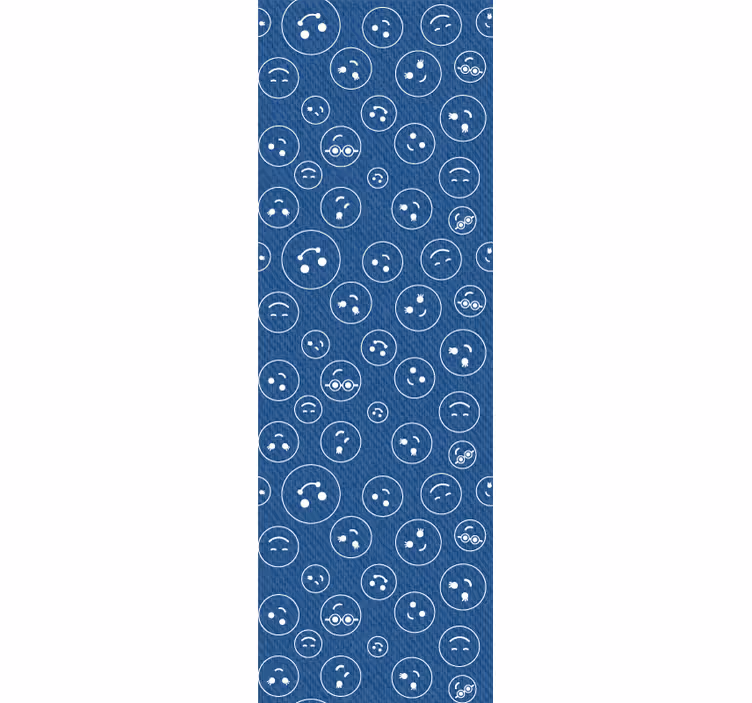 Rollo fenster jugendzimmer mit blauen smiley gesichtern - TenStickers