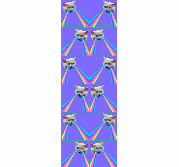 Rollo fenster jugendzimmer mit laser-katze im vaporwave-stil - TenStickers