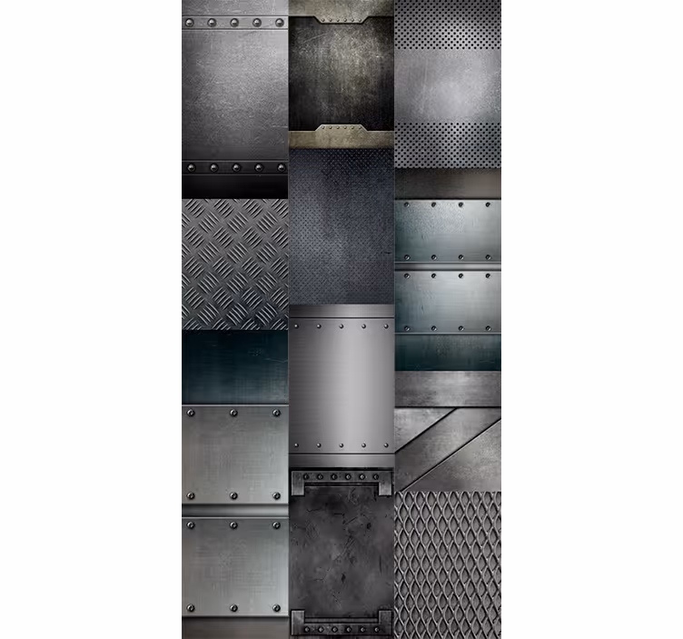 Rollo fenster jugendzimmer muster in metall schwarz blocks - TenStickers
