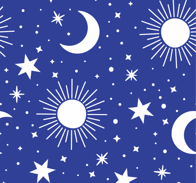 Rollo fenster jugendzimmer blaue sterne und monde - TenStickers
