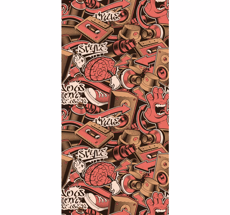Rollo fenster jugendzimmer rotes graffiti design - TenStickers