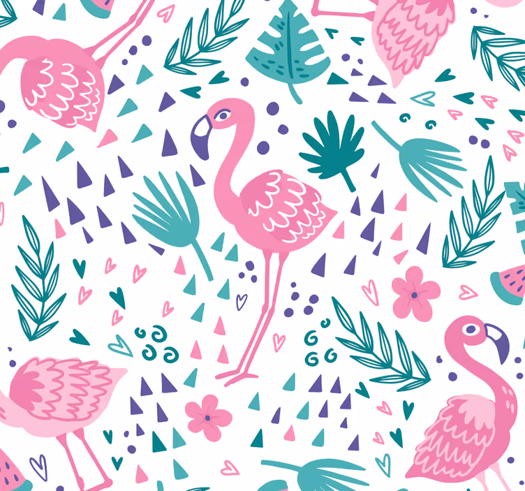 Rollo fenster jugendzimmer mit flamingomuster - TenStickers