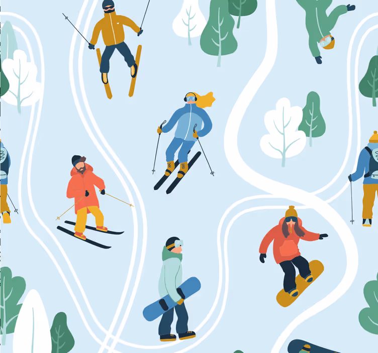 Rollo fenster jugendzimmer blaue skisport motive - TenStickers