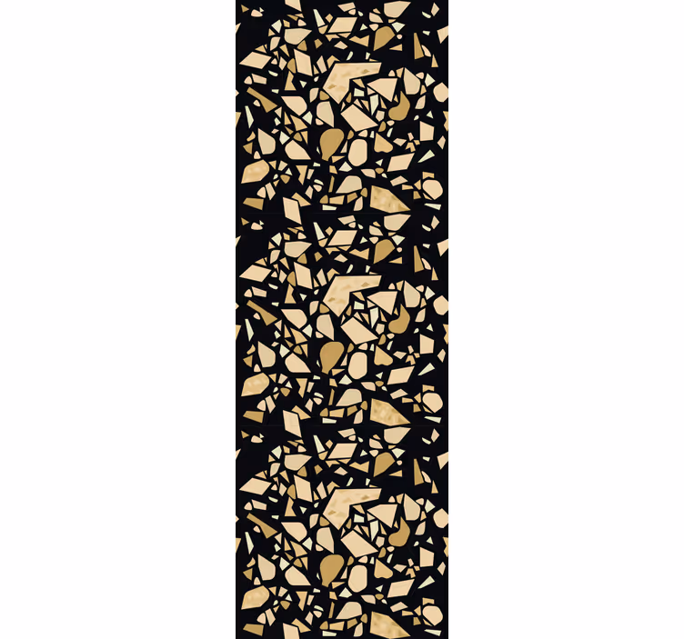 Fenster rollo modern im terrazzo stil schwarz gold - TenStickers