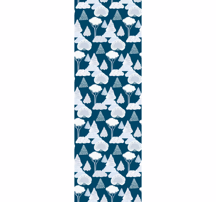 Fenster rollo modern mit navyblauen japandi bäumen - TenStickers