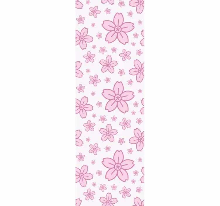 Fenster rollo modern mit pinken kleinen blumen auf weiß - TenStickers