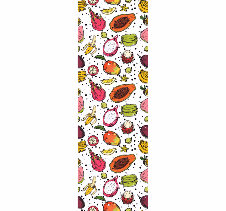 Fenster rollo modern skizze bunter exotischer früchte - TenStickers