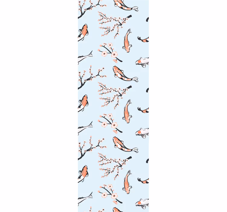 Fenster rollo modern koi fische und kirschzweige - TenStickers