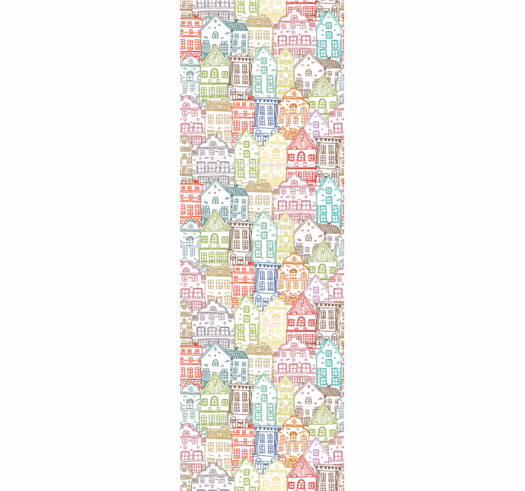 Fenster rollo modern mit nahtlosem muster von häusern - TenStickers