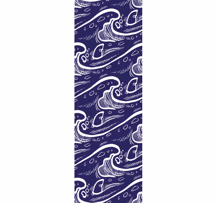 Fenster rollo modern mit blauem wellenmuster - TenStickers
