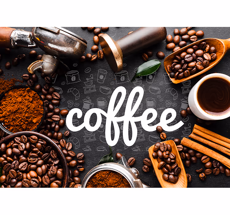 Küchenfenster rollo für kaffeezubehör und zutaten - TenStickers