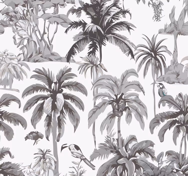 Rollo fenster grau mit palmenmotiven - TenStickers