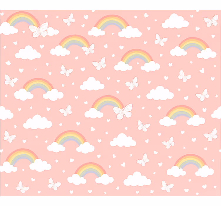 Rollo fenster rosa mit pinkem regenbogen design - TenStickers