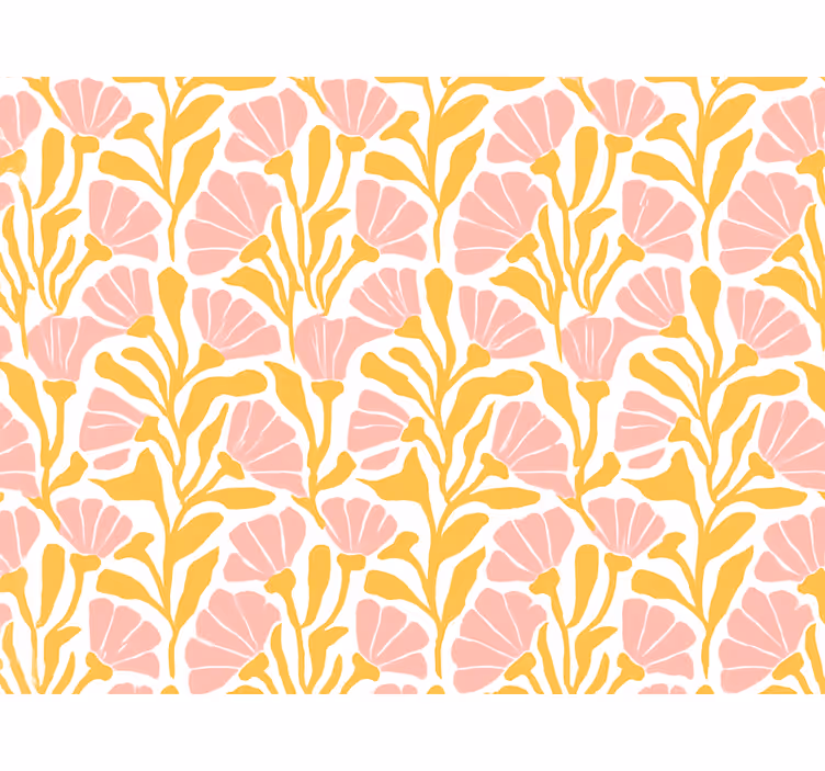 Rollo fenster gelb mit modernem bunten blumenmuster - TenStickers