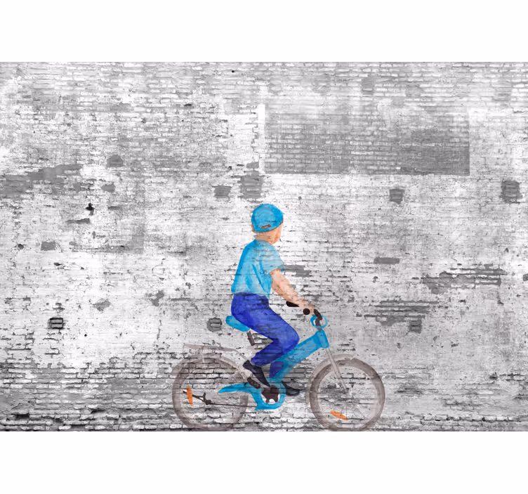 Küchenfenster rollo kinder auf dem fahrrad graffiti - TenStickers